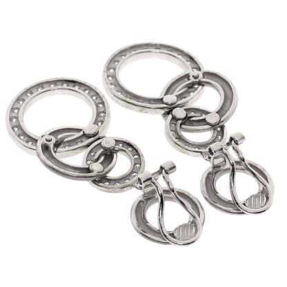 Queen Hoop Diamond Earring K18 White Gold Ladies [Used]