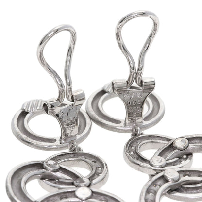 Queen Hoop Diamond Earring K18 White Gold Ladies [Used]