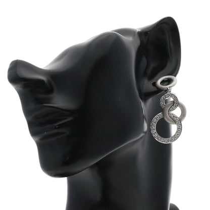 Queen Hoop Diamond Earring K18 White Gold Ladies [Used]