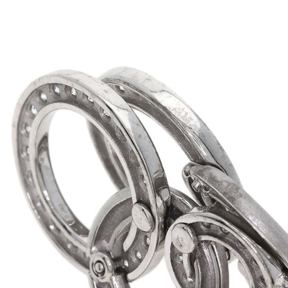 Queen Hoop Diamond Earring K18 White Gold Ladies [Used]