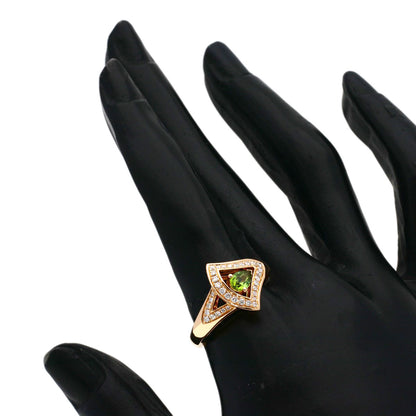 BVLGARI Diva Dream Tourmaline Diamond Ring K18 Pink Gold Ladies [Used]