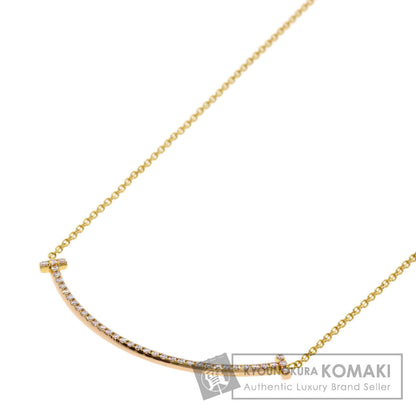TIFFANY&Co. T Smile Small Diamond Necklace K18 Yellow Gold Ladies [Used]
