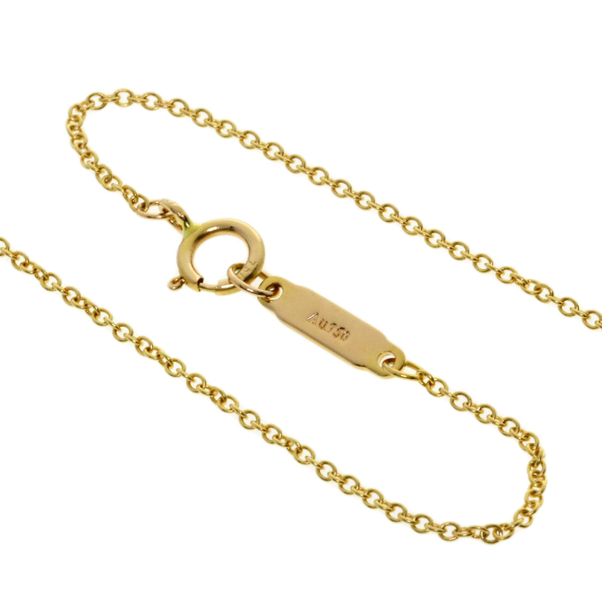 TIFFANY&Co. T Smile Small Diamond Necklace K18 Yellow Gold Ladies [Used]