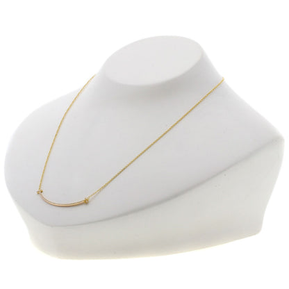 TIFFANY&Co. T Smile Small Diamond Necklace K18 Yellow Gold Ladies [Used]