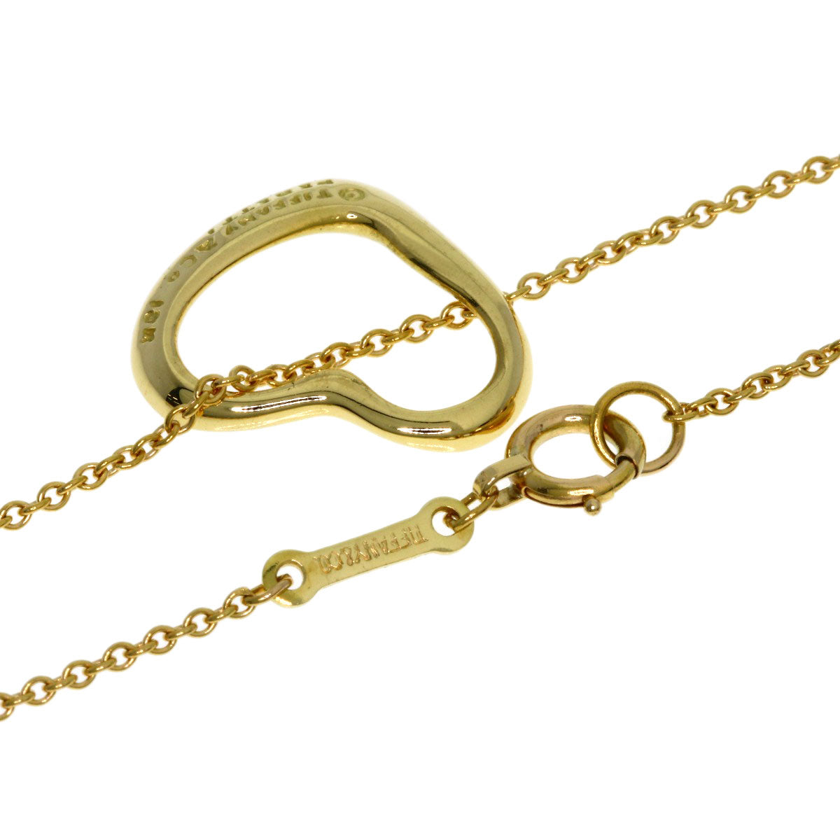 TIFFANY&Co. Open heart Necklace K18 Yellow Gold Ladies [Used]