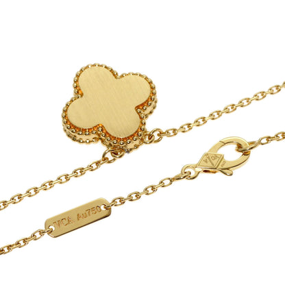 Van Cleef & Arpels Vintage Alhambra Shell Diamond Necklace K18 Yellow Gold Ladies [Used]