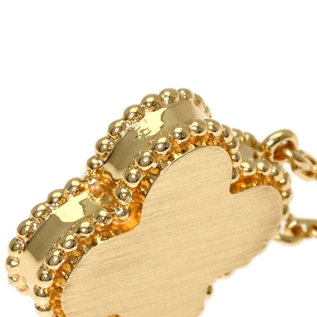 Van Cleef & Arpels Vintage Alhambra Shell Diamond Necklace K18 Yellow Gold Ladies [Used]