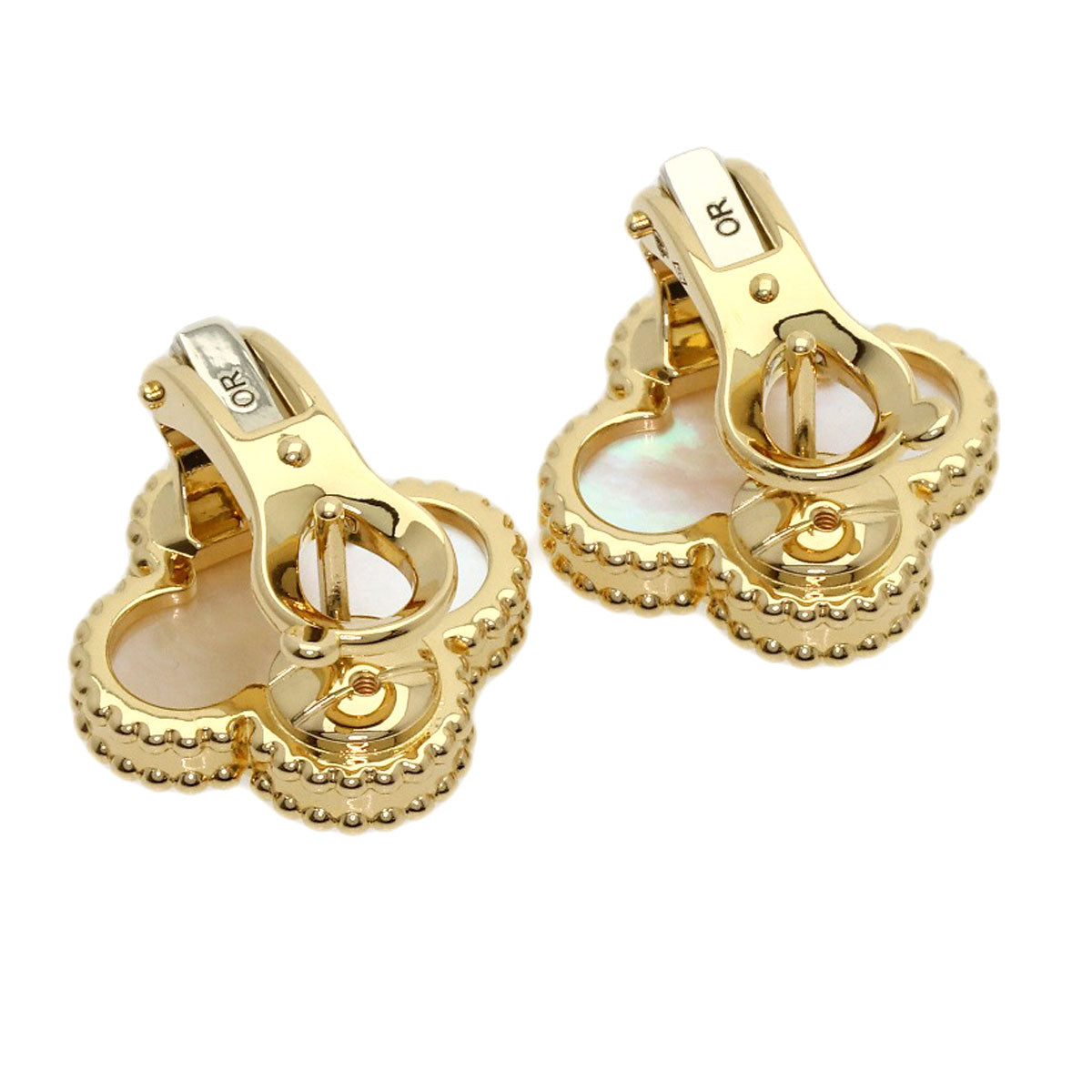Van Cleef & Arpels Vintage Alhambra Shell earring K18 Yellow Gold Ladies [Used]