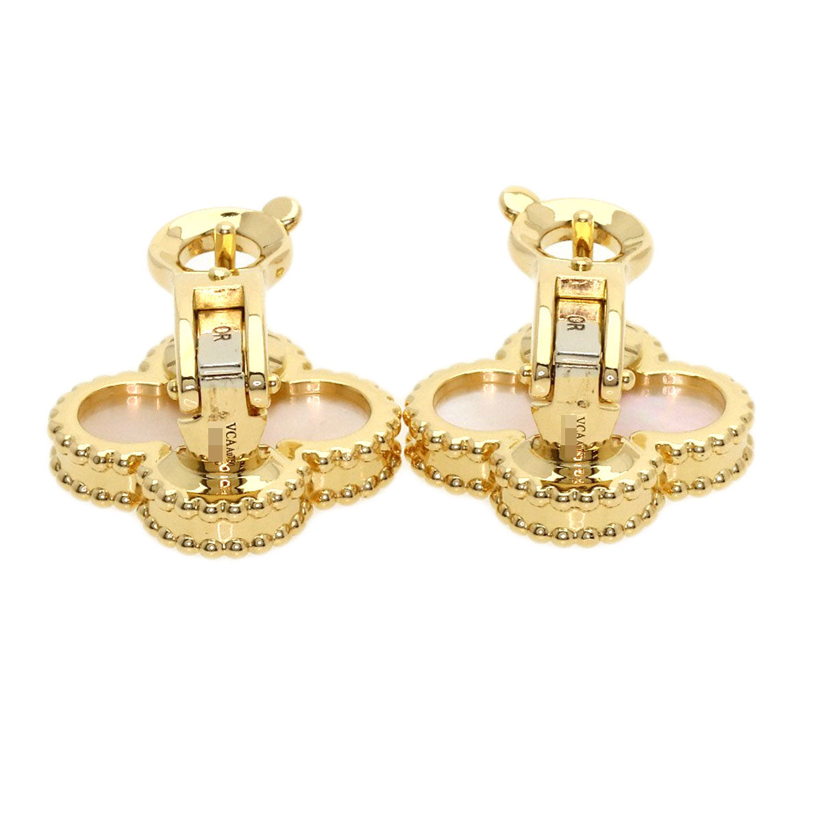 Van Cleef & Arpels Vintage Alhambra Shell earring K18 Yellow Gold Ladies [Used]