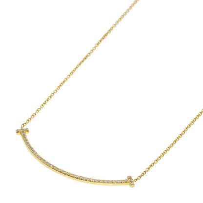 TIFFANY&Co. T Smile Small Diamond Necklace K18 Yellow Gold Ladies [Used]