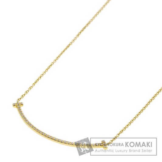 TIFFANY&Co. T Smile Small Diamond Necklace K18 Yellow Gold Ladies [Used]