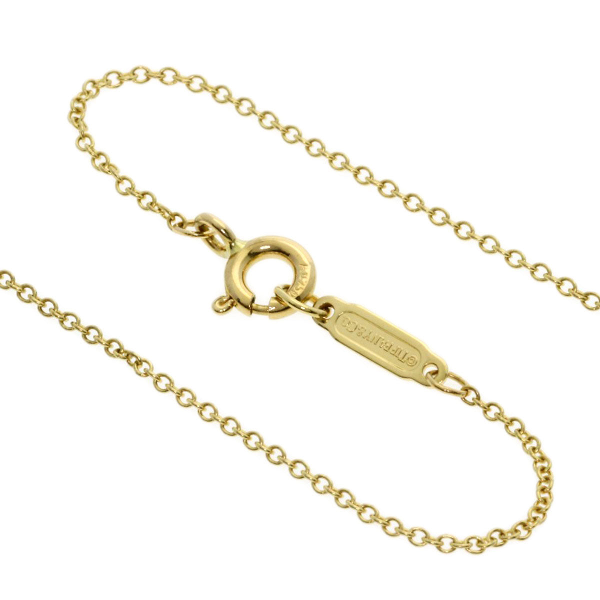 TIFFANY&Co. T Smile Small Diamond Necklace K18 Yellow Gold Ladies [Used]
