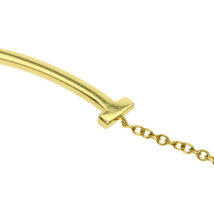TIFFANY&Co. T Smile Small Diamond Necklace K18 Yellow Gold Ladies [Used]