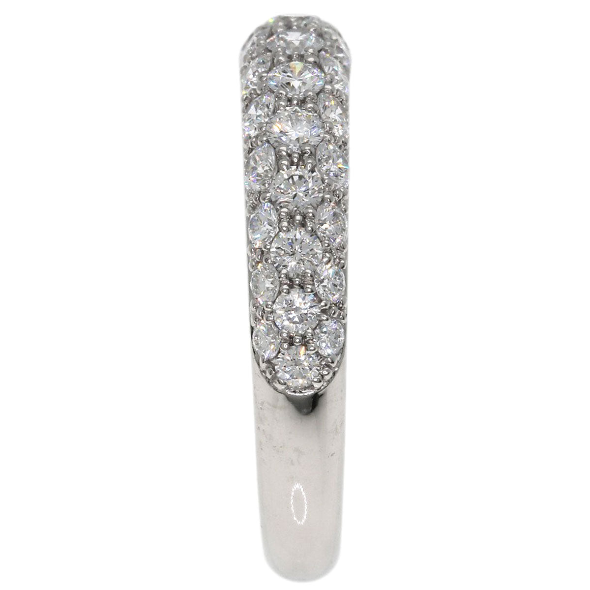 Gimel Half Pave Diamond Ring Platinum PT950 Ladies [Used]