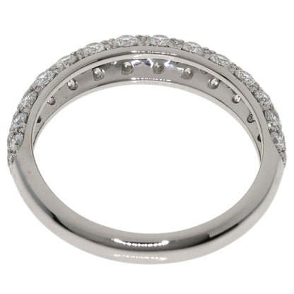 Gimel Half Pave Diamond Ring Platinum PT950 Ladies [Used]