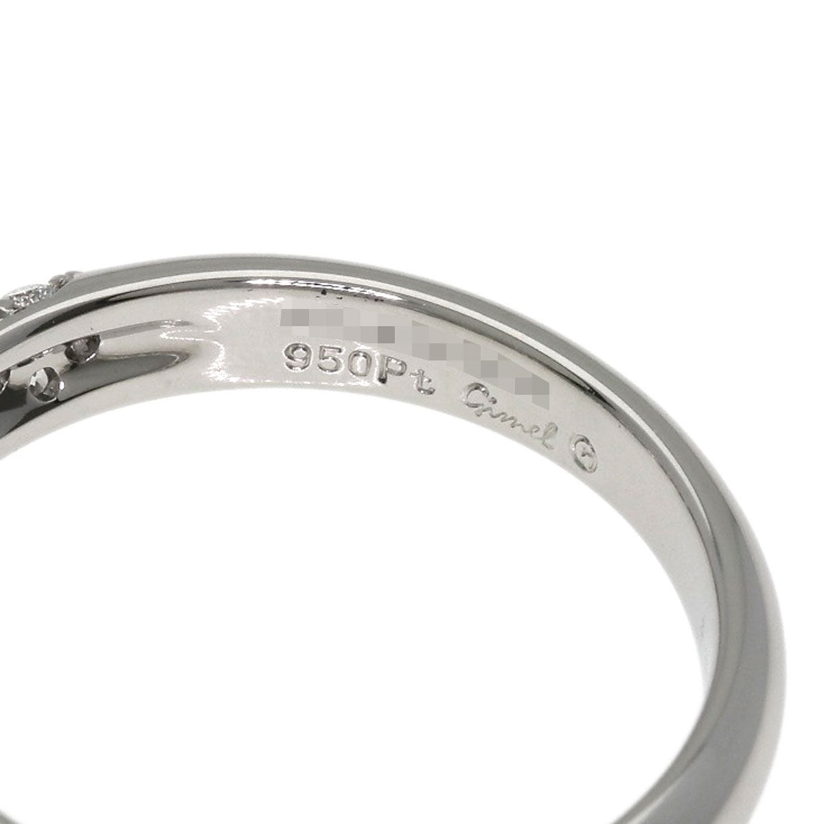 Gimel Half Pave Diamond Ring Platinum PT950 Ladies [Used]