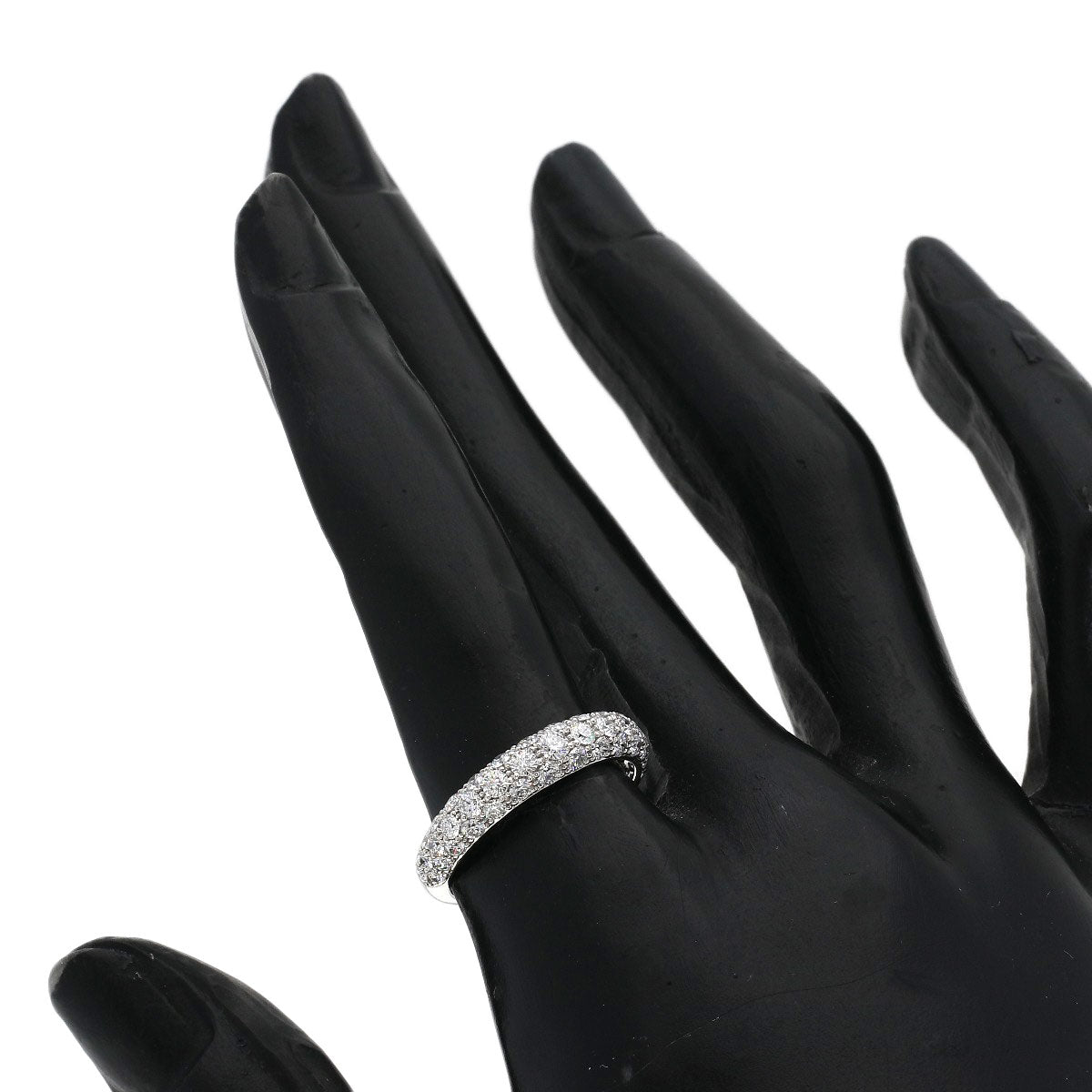 Gimel Half Pave Diamond Ring Platinum PT950 Ladies [Used]