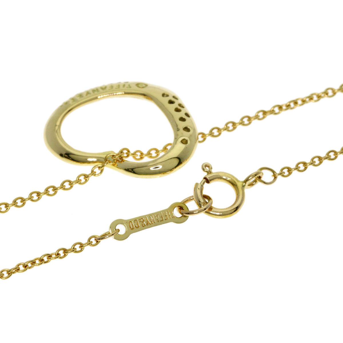 TIFFANY&Co. Open Heart Diamond Necklace K18 Yellow Gold Ladies [Used]
