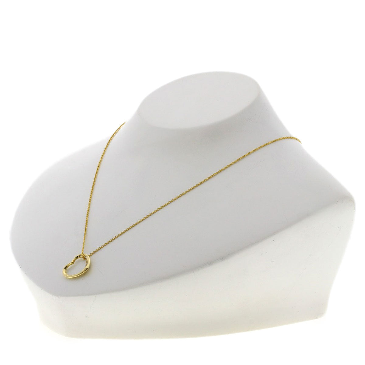 TIFFANY&Co. Open Heart Diamond Necklace K18 Yellow Gold Ladies [Used]