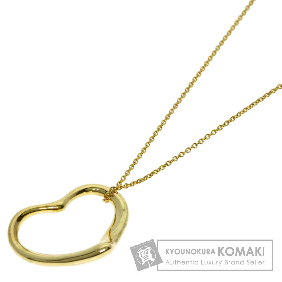 TIFFANY&Co. Open heart Necklace K18 Yellow Gold Ladies [Used]