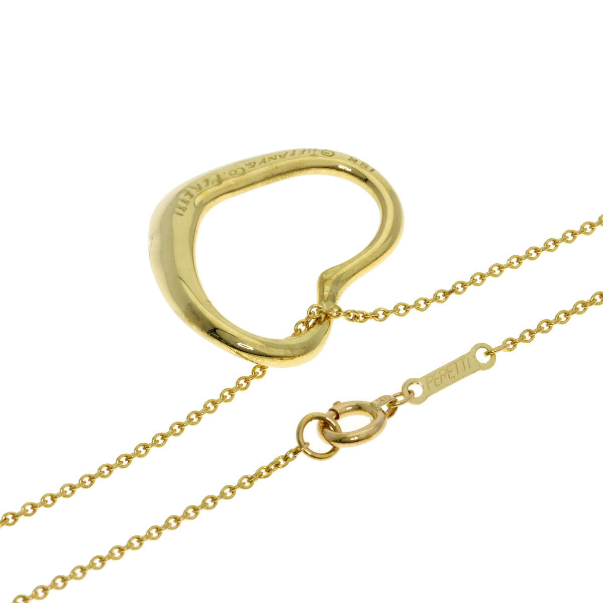 TIFFANY&Co. Open heart Necklace K18 Yellow Gold Ladies [Used]