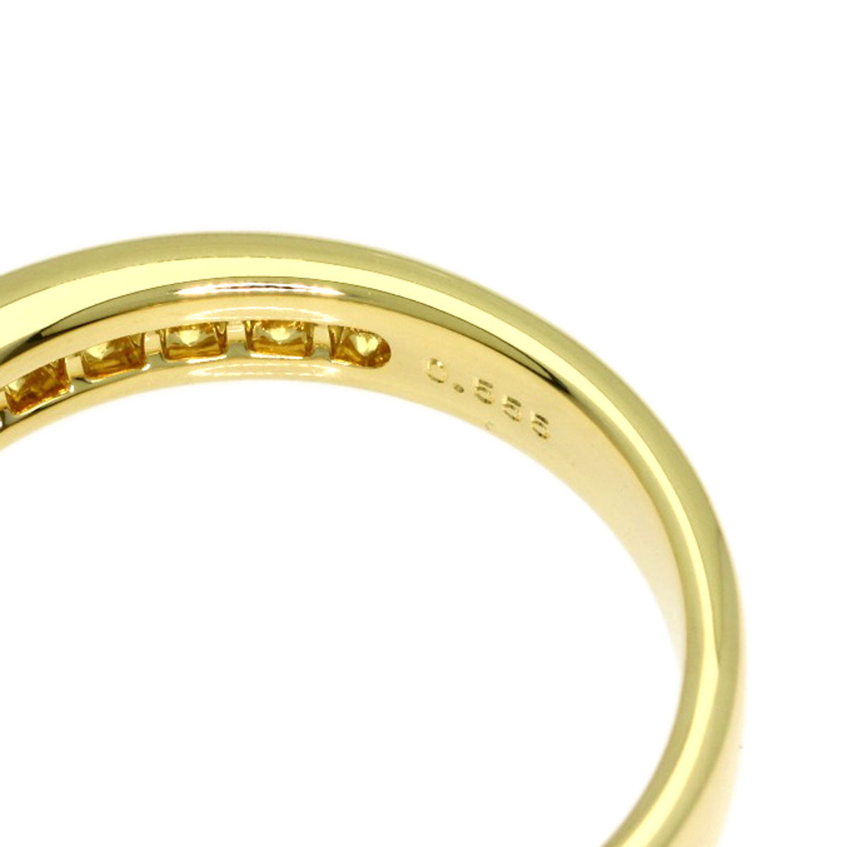 Gimel Diamond Ring K18 Yellow Gold Ladies [Used]