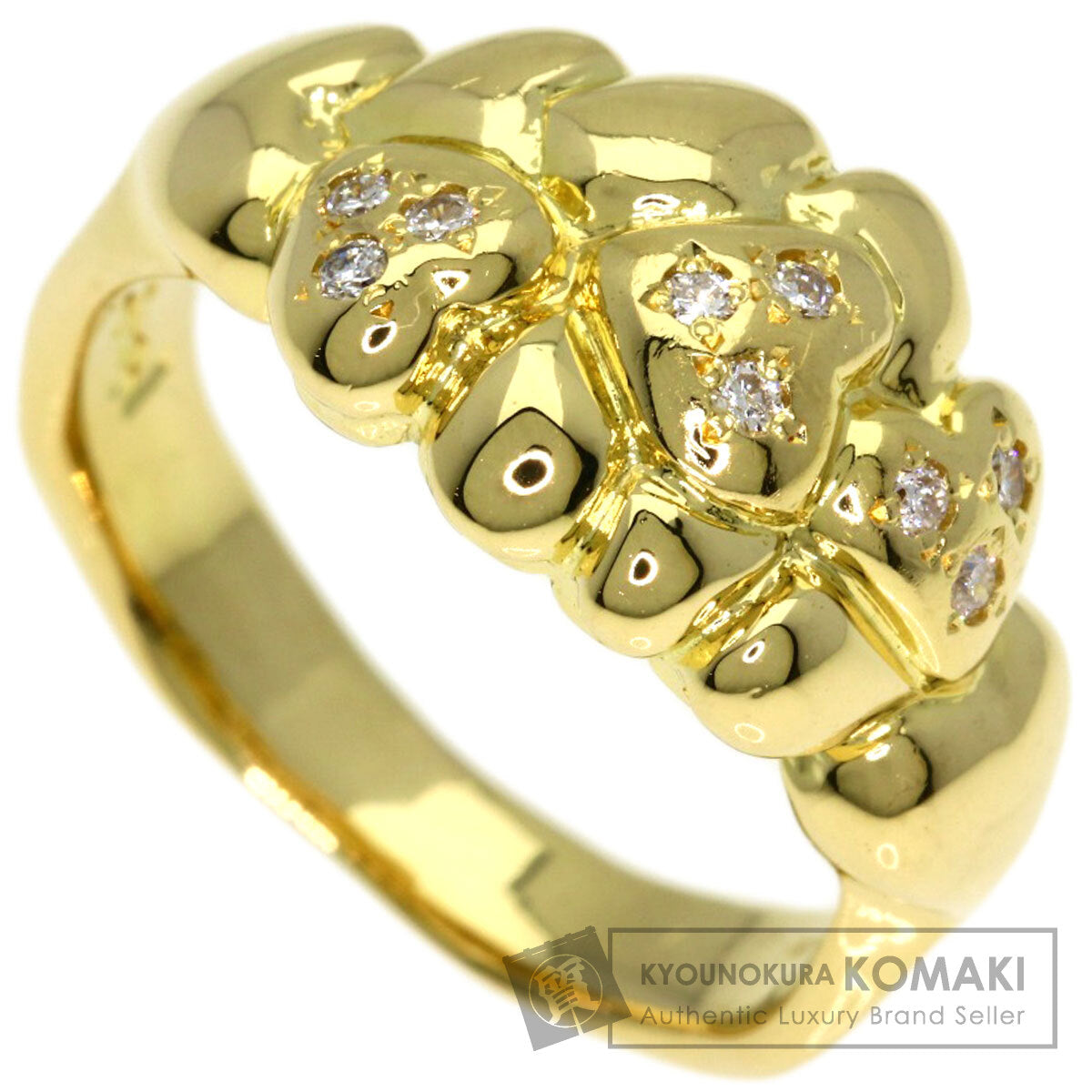 YVES SAINT LAURENT Heart Diamond Ring K18 Yellow Gold Ladies [Used]