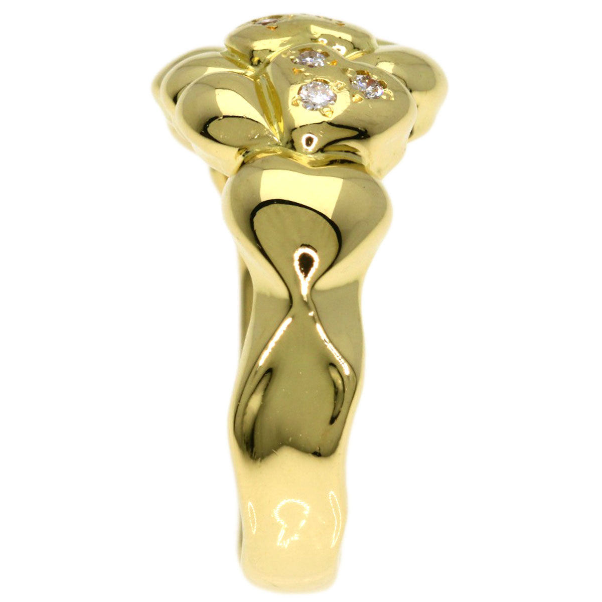 YVES SAINT LAURENT Heart Diamond Ring K18 Yellow Gold Ladies [Used]