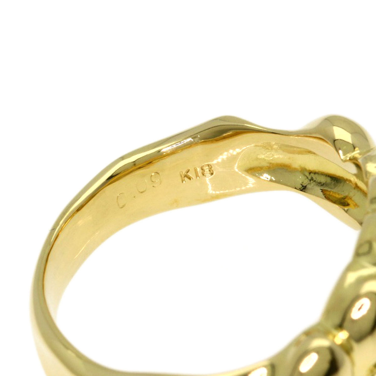 YVES SAINT LAURENT Heart Diamond Ring K18 Yellow Gold Ladies [Used]