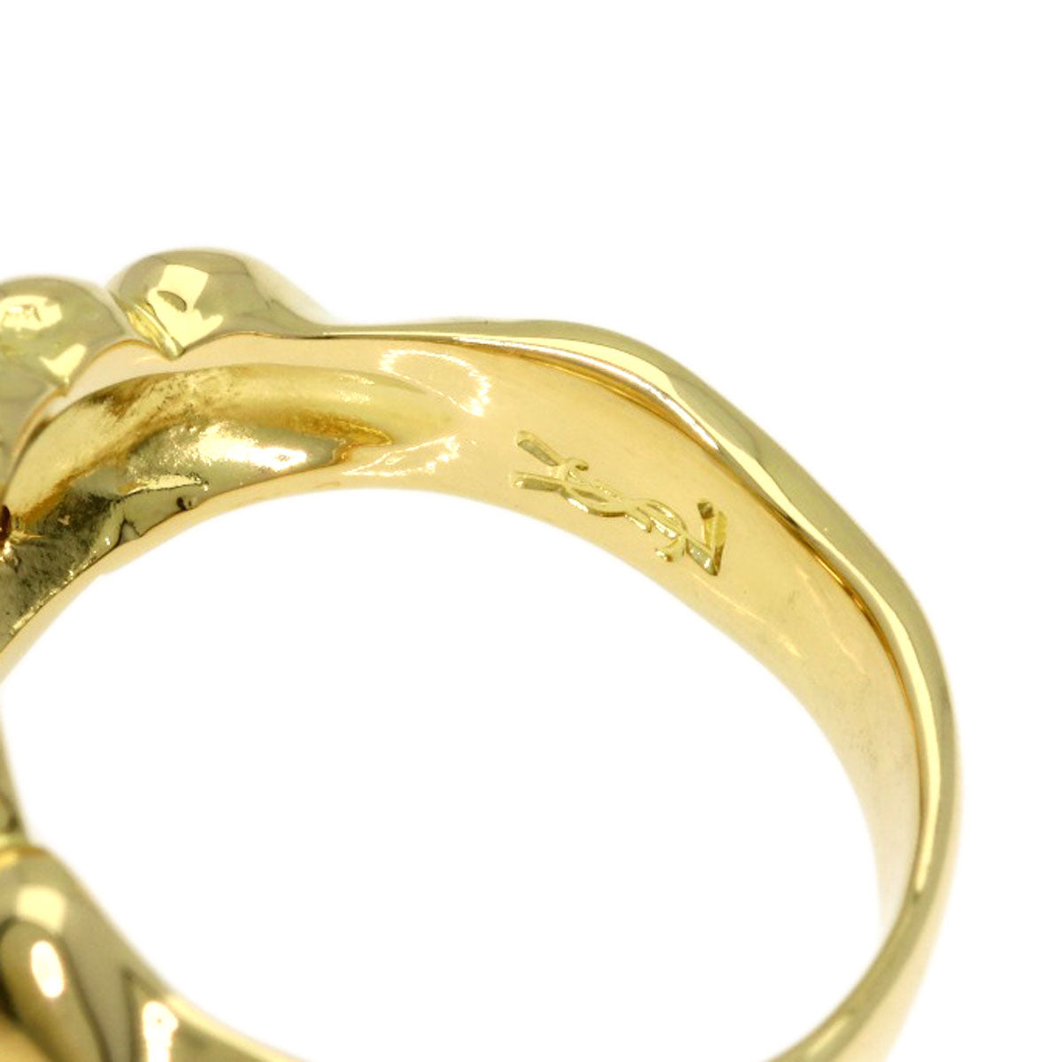 YVES SAINT LAURENT Heart Diamond Ring K18 Yellow Gold Ladies [Used]