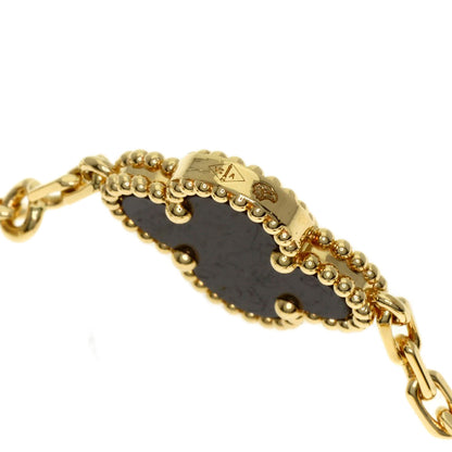 Van Cleef & Arpels Vintage Alhambra 5-Motif Onyx Bracelet K18 Yellow Gold Ladies [Used]