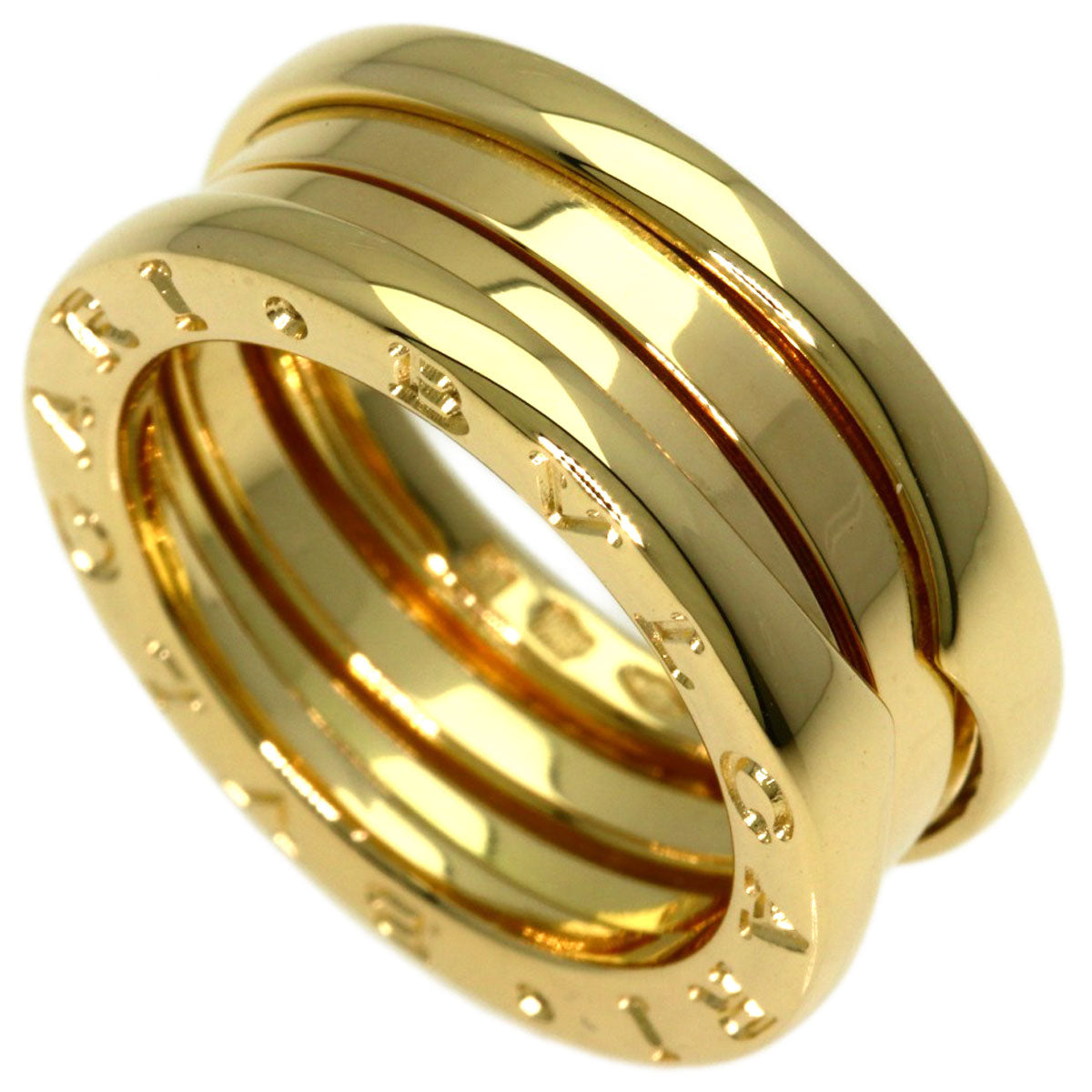 BVLGARI B.zero1 2 band #50 Ring K18 Yellow Gold Ladies [Used]