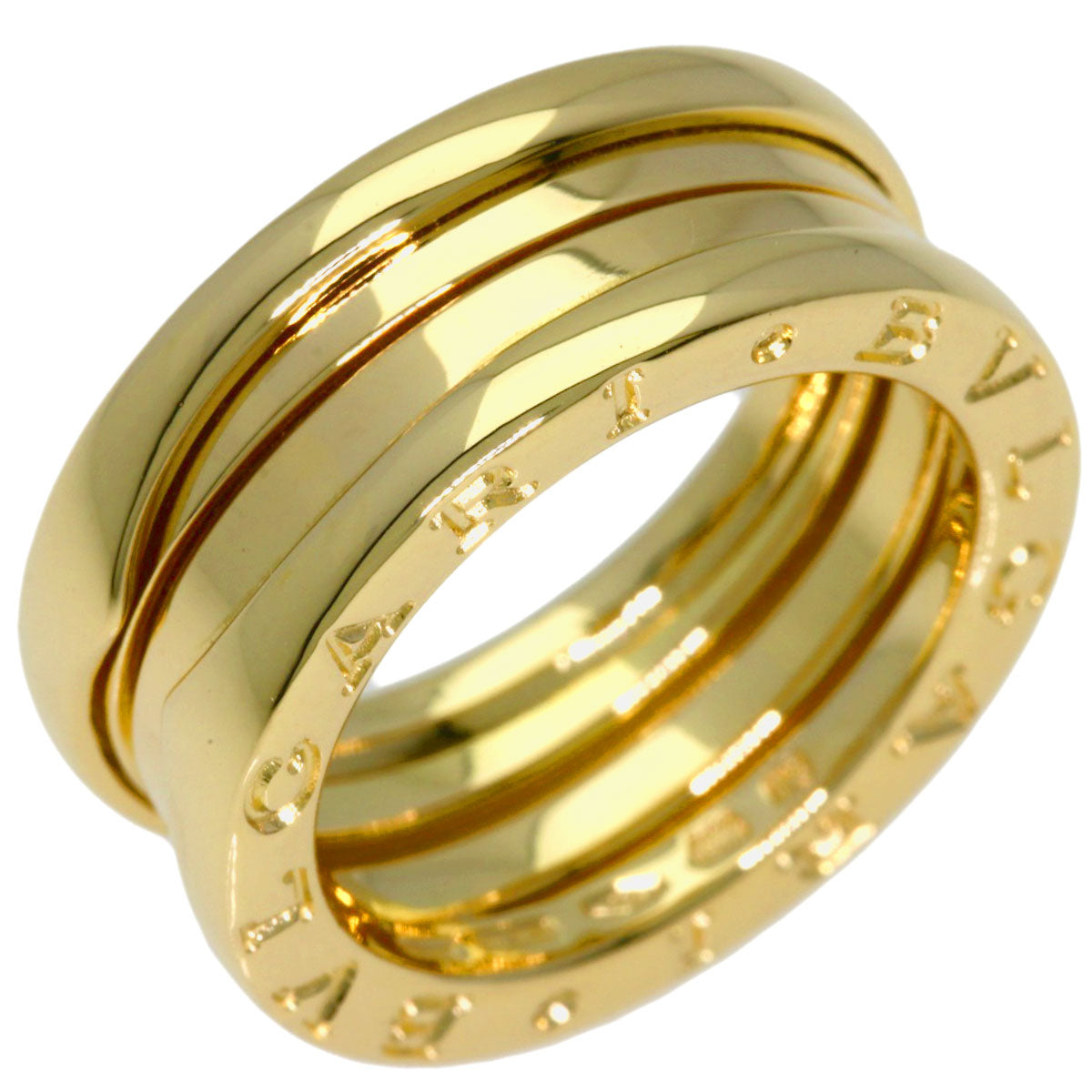 BVLGARI B.zero1 2 band #50 Ring K18 Yellow Gold Ladies [Used]