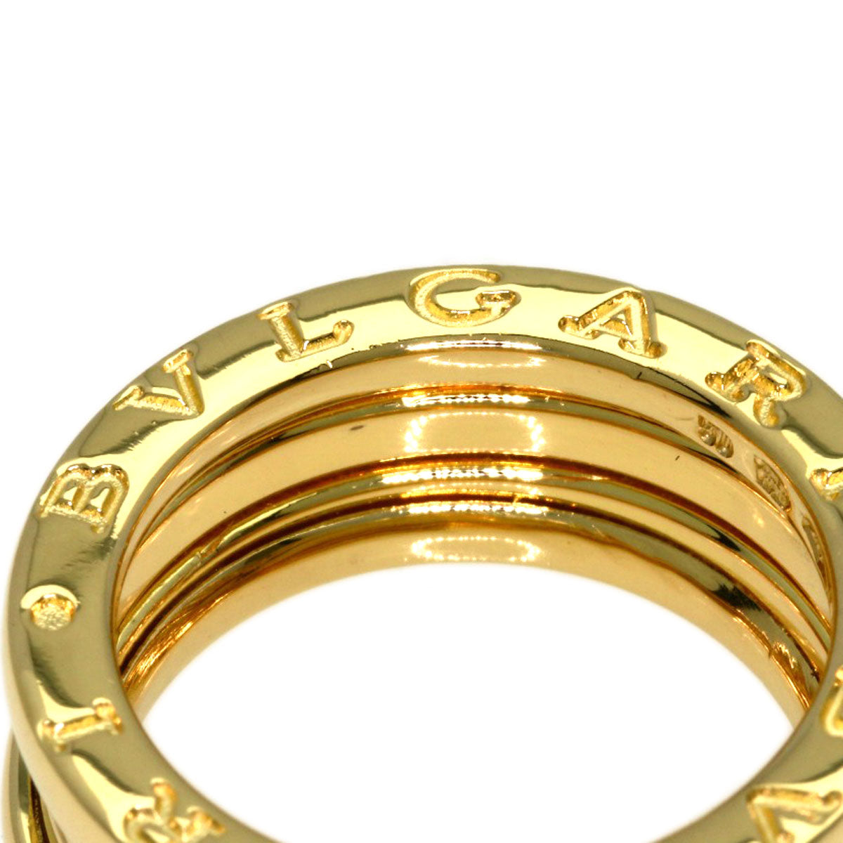 BVLGARI B.zero1 2 band #50 Ring K18 Yellow Gold Ladies [Used]