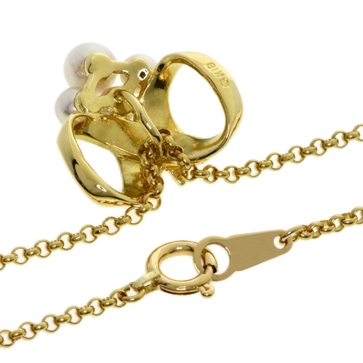 MIKIMOTO Akoya pearl Pearl Necklace K18 Yellow Gold Ladies [Used]