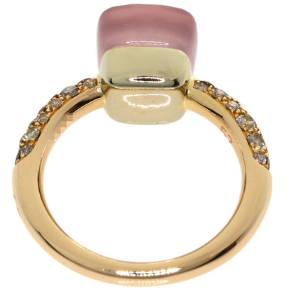 Pomellato Nude Rose Quartz Brown Diamond #52 Ring K18 Pink Gold Ladies [Used]