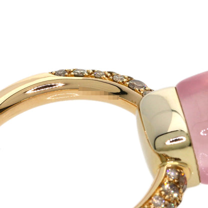 Pomellato Nude Rose Quartz Brown Diamond #52 Ring K18 Pink Gold Ladies [Used]