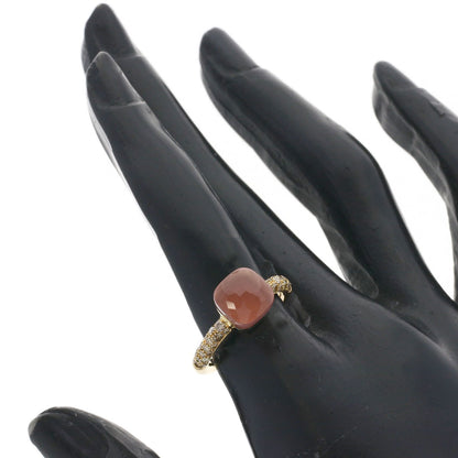 Pomellato Nude Rose Quartz Brown Diamond #52 Ring K18 Pink Gold Ladies [Used]