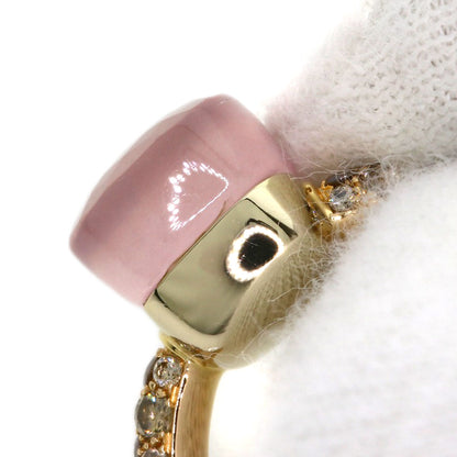 Pomellato Nude Rose Quartz Brown Diamond #52 Ring K18 Pink Gold Ladies [Used]