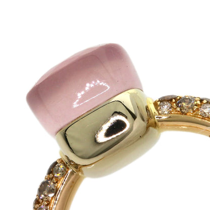 Pomellato Nude Rose Quartz Brown Diamond #52 Ring K18 Pink Gold Ladies [Used]