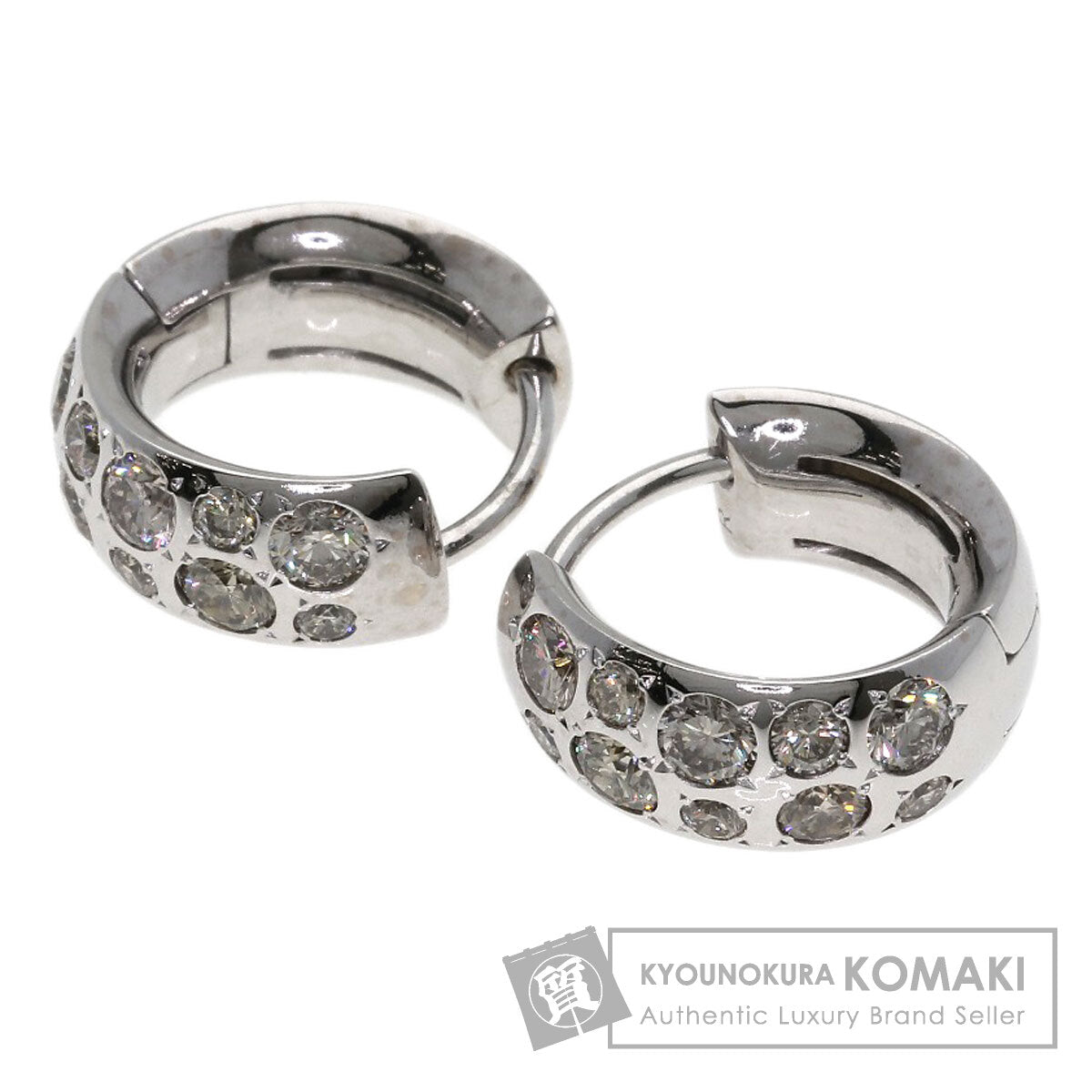 Kashikey Melange Brown Diamond earring K18 White Gold Ladies [Used]