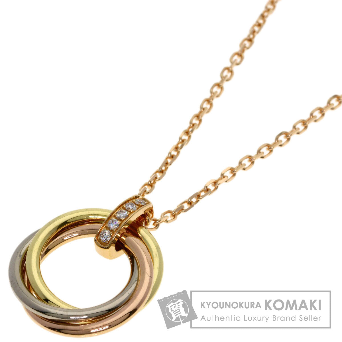 CARTIER Trinity Diamond Necklace K18 Yellow Gold 18K Pink GoldLadies [Used]