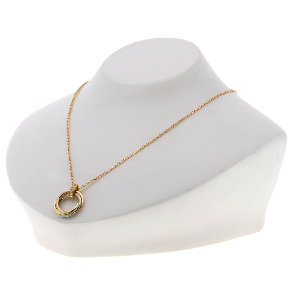 CARTIER Trinity Diamond Necklace K18 Yellow Gold 18K Pink GoldLadies [Used]