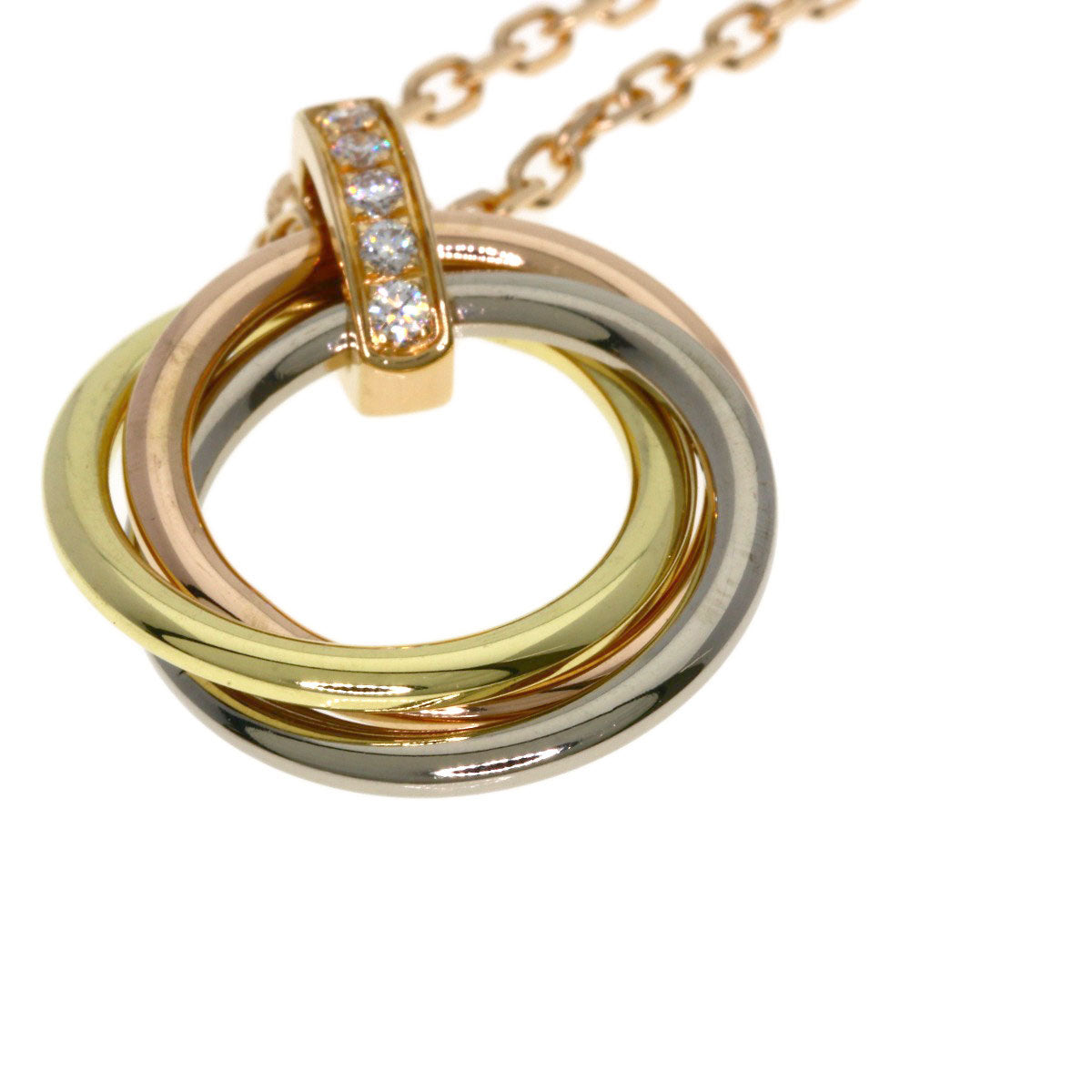 CARTIER Trinity Diamond Necklace K18 Yellow Gold 18K Pink GoldLadies [Used]