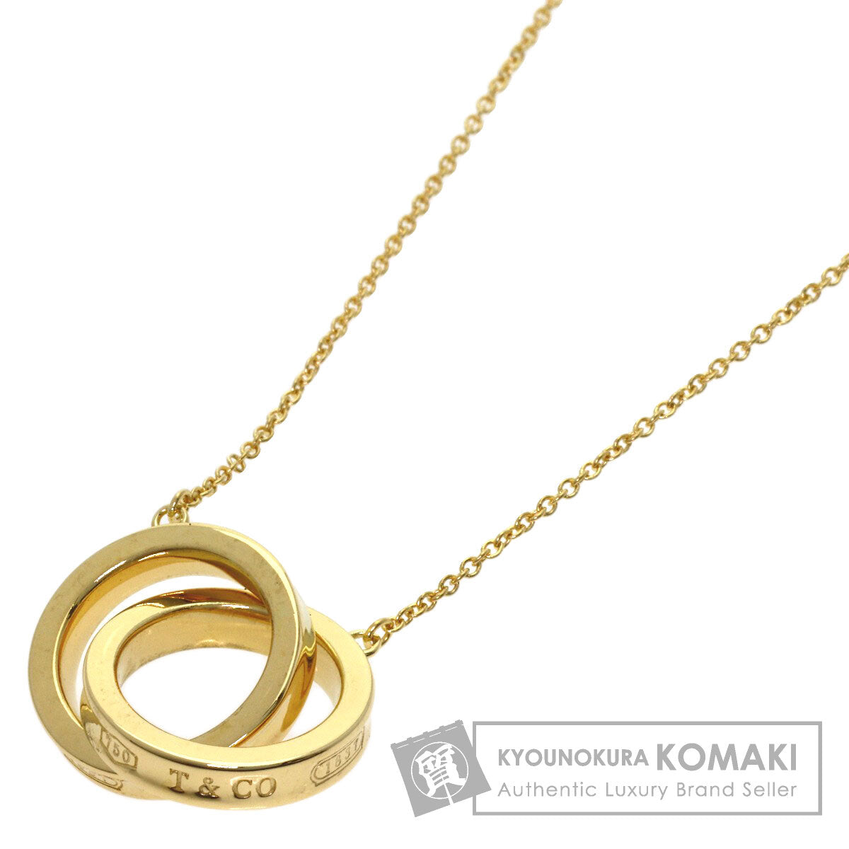 TIFFANY&Co. Interlocking Necklace K18 Yellow Gold Ladies [Used]