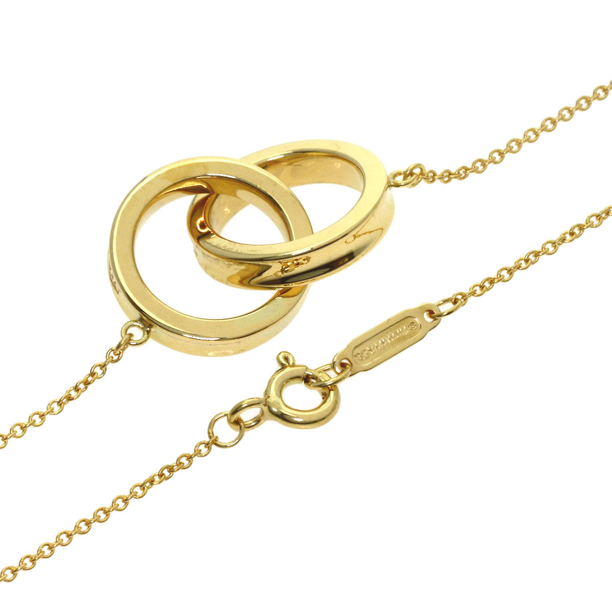TIFFANY&Co. Interlocking Necklace K18 Yellow Gold Ladies [Used]