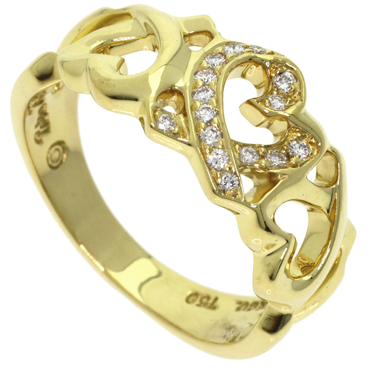 TIFFANY&Co. Loving Heart Diamond Ring K18 Yellow Gold Ladies [Used]