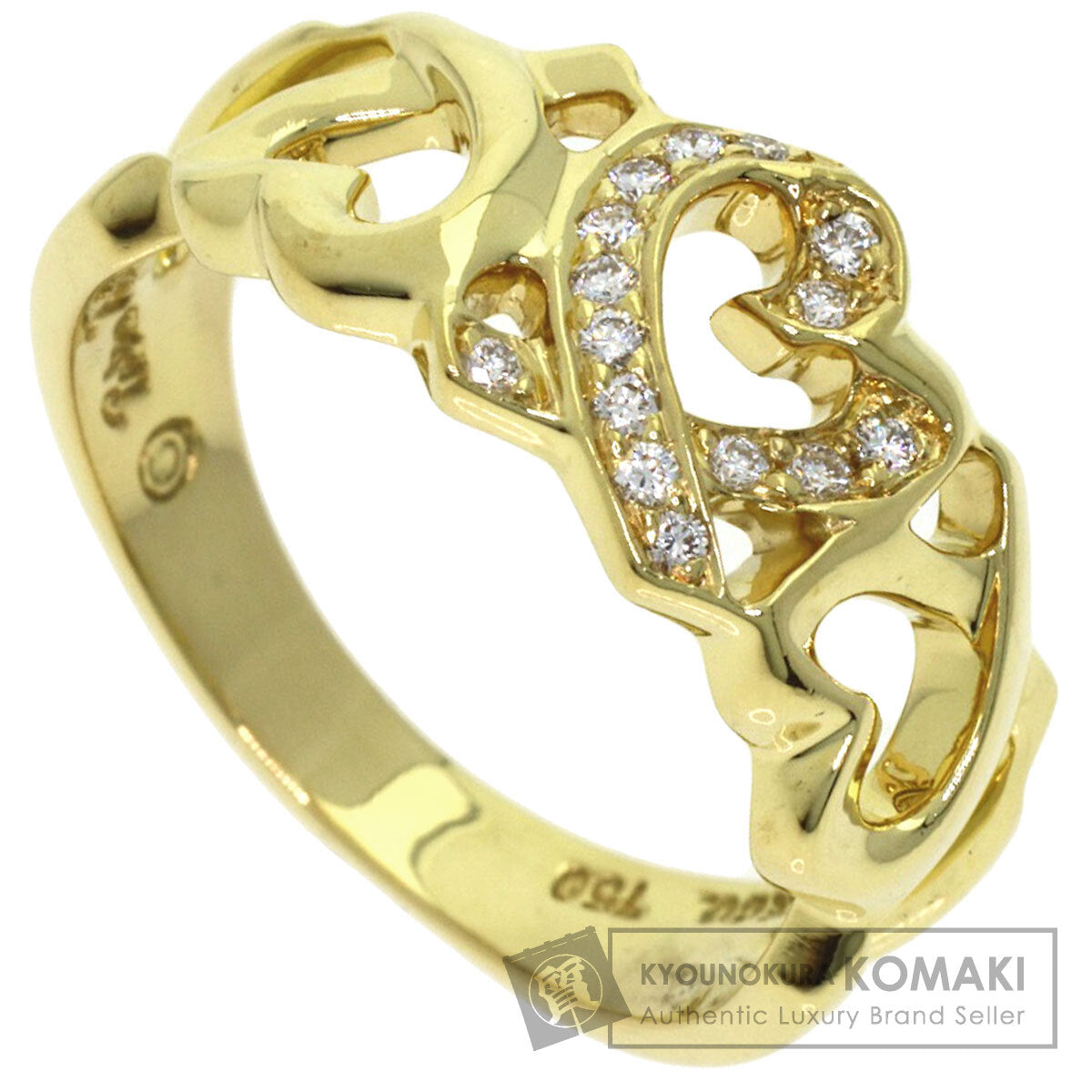 TIFFANY&Co. Loving Heart Diamond Ring K18 Yellow Gold Ladies [Used]