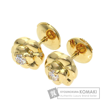 CHANEL Camellia Diamond earring K18 Yellow Gold Ladies [Used]