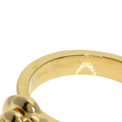 CHANEL Camellia Diamond Ring K18 Yellow Gold Ladies [Used]